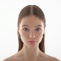 Серьги-кольца &laquo;Цепи&raquo; малые, d=2,2, цвет серебро