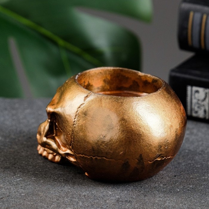 Подсвечник Подсвечник "Череп" бронза, 9х7х5см