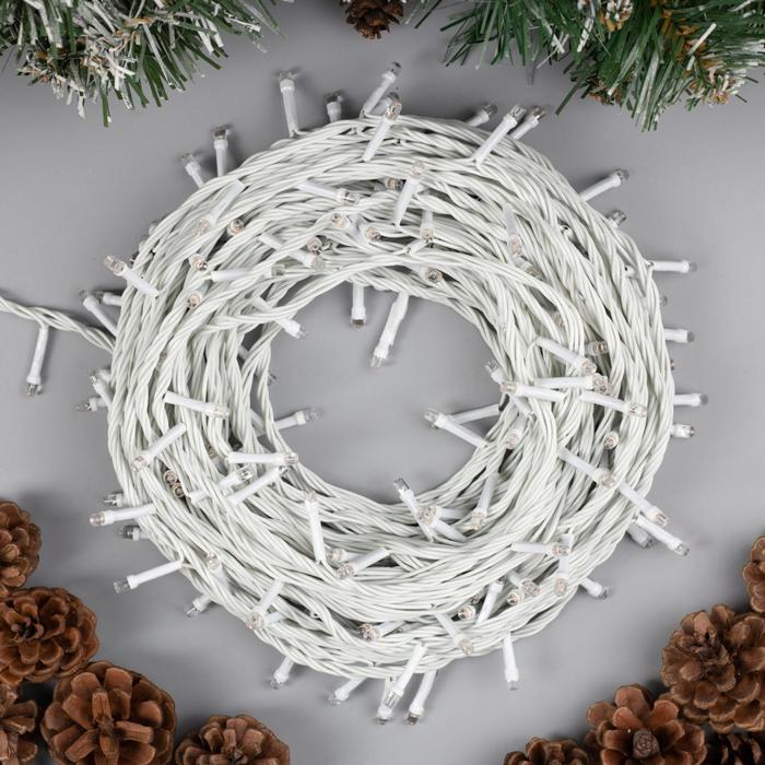 Гирлянда &laquo;Нить&raquo; 20 м, IP20, белая нить, 200 LED, свечение фиолетовое, 8 режимов, 220 В