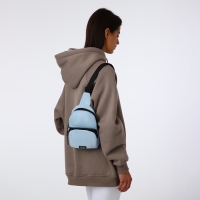 Сумка-слинг на молнии TEXTURA, наружный карман, цвет голубой Сумка-слинг на молнии TEXTURA, наружный карман, цвет голубой