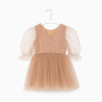 Платье для девочки нарядное KAFTAN, рост 98-104 см (30), бежевый Платье для девочки нарядное KAFTAN, рост 98-104 см (30), бежевый