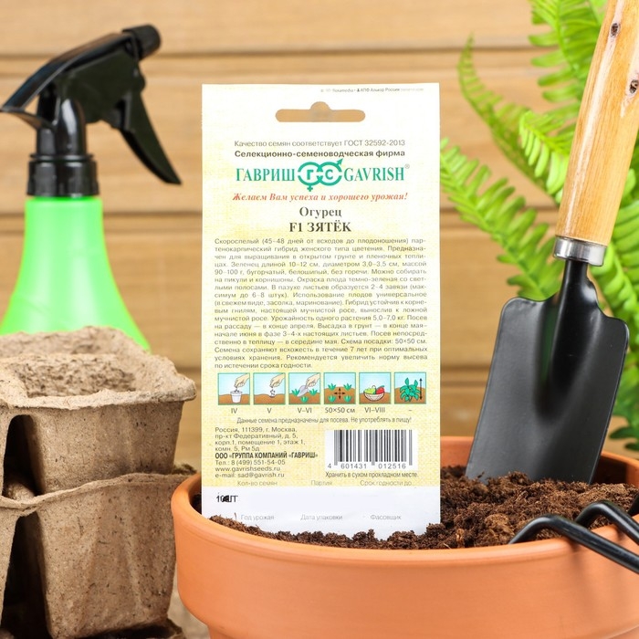 Семена Огурец Семена Огурец "Зятек" F1, скороспелый, партенокарпический, 10 шт.