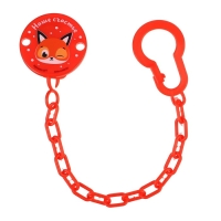 Держатель для соски - пустышки &laquo;Наше счастье&raquo;, новогодний, на цепочке, цвет красный, подарочная упаковка, Крошка Я