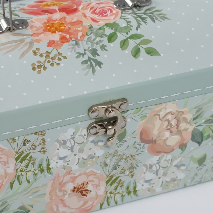 Шкатулка картон сундучок Шкатулка картон сундучок "Крупные бутоны" набор 3 шт 26х18х16,5 24х16х14,5 22х14х12,7 см