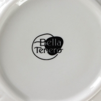 Сахарница фарфоровая с ложкой на бамбуковой подставке BellaTenero &laquo;Тюльпан&raquo;, 350 мл, цвет белый