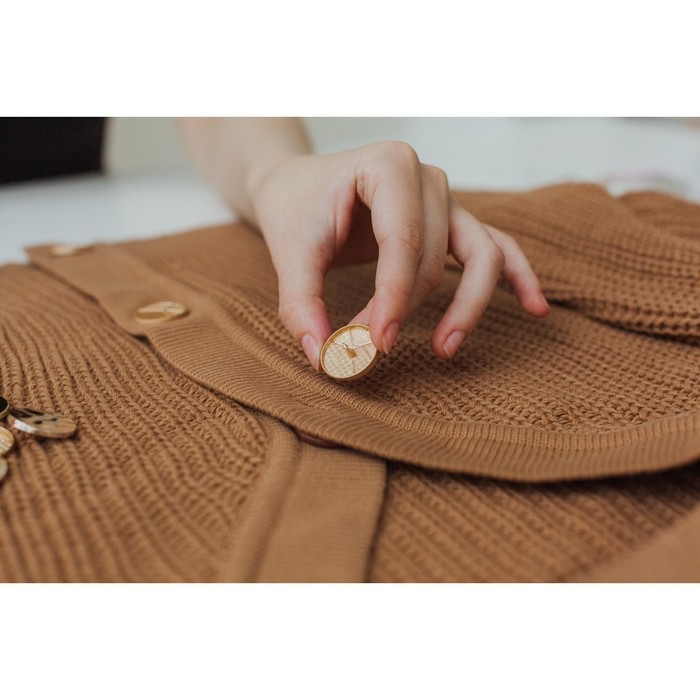 Набор металлических пуговиц на ножке &laquo;Геометрия&raquo;, d = 25 мм, 5 шт, цвет золотой