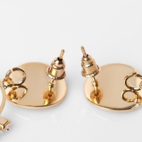 Серьги со стразами &laquo;Вспышка&raquo; круг, цвет белый в золоте