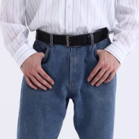 Ремень мужской, ширина 4 см, винт, пряжка металл, цвет чёрный Ремень мужской, ширина 4 см, винт, пряжка металл, цвет чёрный