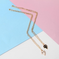 Кулоны &laquo;Неразлучники&raquo; котики, цвет чёрно-белый в золоте, 45 см