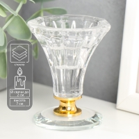 Подсвечник стекло на 1 свечу "Вазон" 7х5,5х5,5 см Подсвечник стекло на 1 свечу "Вазон" 7х5,5х5,5 см
