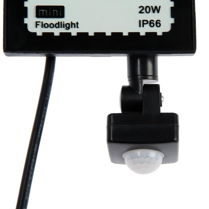 Прожектор светодиодный, 20 Вт, 1800 Лм, 6500К, Датчик движения, IP66 Прожектор светодиодный, 20 Вт, 1800 Лм, 6500К, Датчик движения, IP66