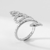 Новый год! Символ года 2025! Кольцо металл &laquo;Змея&raquo; извилистая, цвет серебро, размер 18