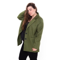 Пиджак женский, цвет зелёный, гусиная лапка, размер 52