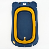 Ванночка детская складная со сливом, &laquo;Мишка&raquo;, 83 см., цвет синий