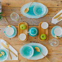 Блюдо фарфоровое Доляна &laquo;Млечный путь&raquo;, 29,5&times;17,5 см, цвет бирюзовый