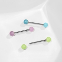 Пирсинг в язык &laquo;Шарики&raquo; желе, L=1,9 см, цвет МИКС в серебре (набор 12 шт.)