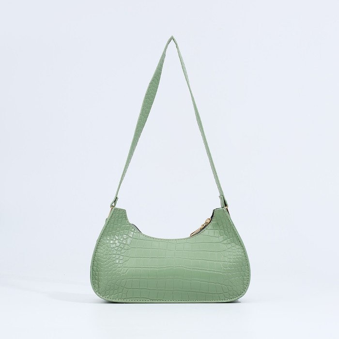 Сумка-багет на молнии, цвет зелёный Сумка-багет на молнии, цвет зелёный