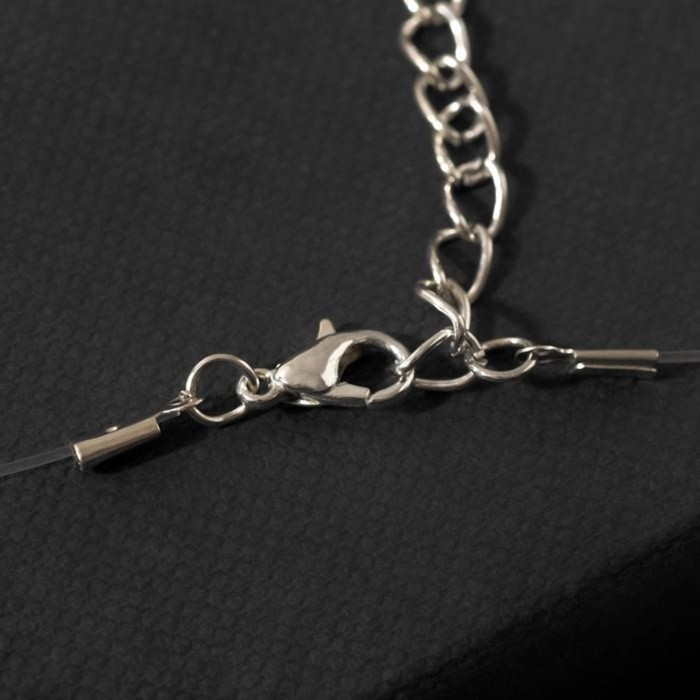 Кулон &laquo;На леске&raquo; страза, цвет белый в серебре, 30 см