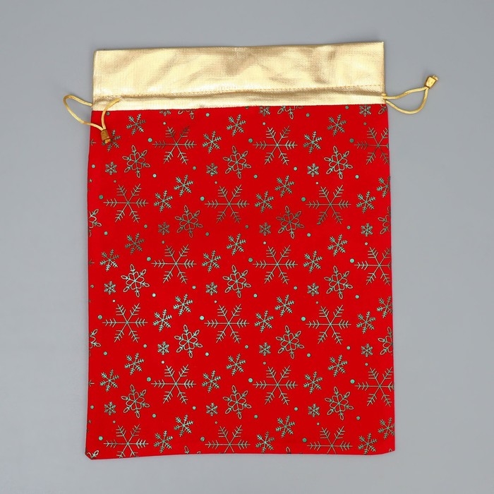 Мешочек подарочный замша «Подарочки», снежинки, тиснение, 30 х 40 см +/- 1.5 см, Новый год Мешочек подарочный замша «Подарочки», снежинки, тиснение, 30 х 40 см +/- 1.5 см, Новый год