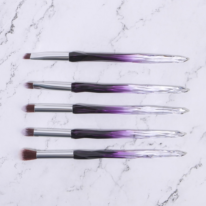 Набор кистей для макияжа «Luminous», 10 предметов, PVC - чехол, цвет чёрный/фиолетовый Набор кистей для макияжа «Luminous», 10 предметов, PVC - чехол, цвет чёрный/фиолетовый