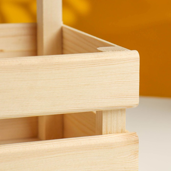 Кашпо деревянное 24,5×13,5×9/30 см Кашпо деревянное 24,5×13,5×9/30 см "Букет под окном", с ручкой, натуральный