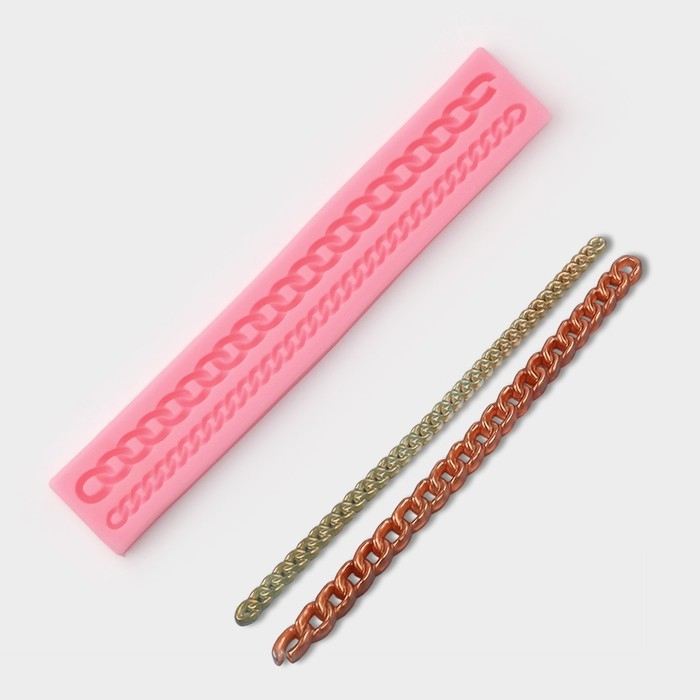 Молд Доляна &laquo;Цепь&raquo;, силикон, 27,8&times;4,6&times;1,2 см, цвет розовый