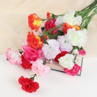 Цветы искусственные "Куст гвоздики" 70 см d-7 см, микс Цветы искусственные "Куст гвоздики" 70 см d-7 см, микс