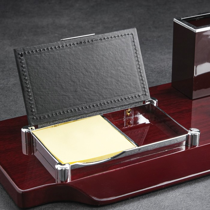 Набор настольный канцелярский 4в1 с визитницей, микс Набор настольный канцелярский 4в1 с визитницей, микс