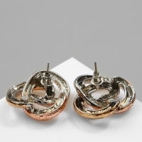 Серьги металл &laquo;Переплетение&raquo; трио, цвет серебряно-золотой