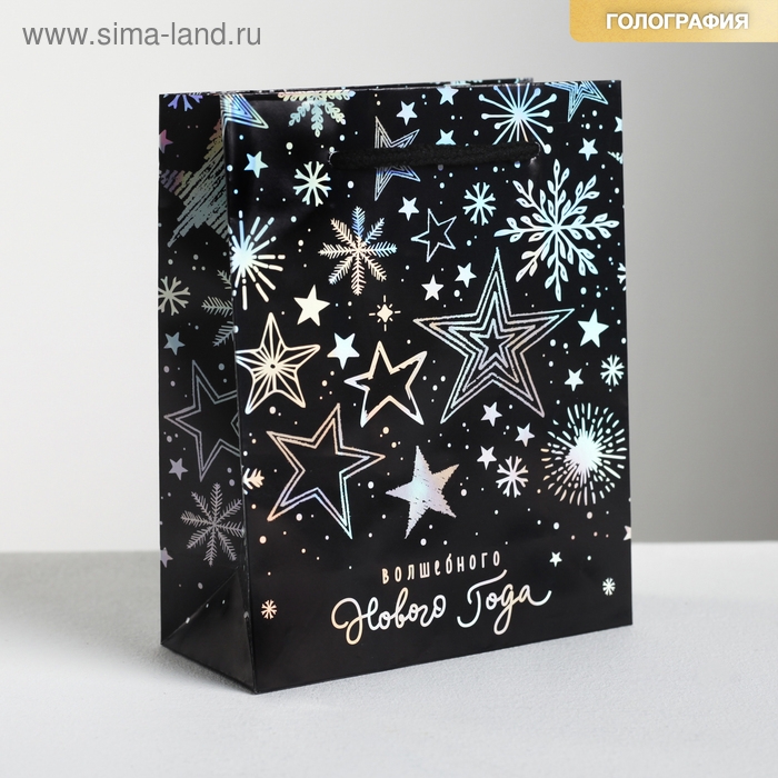 Пакет голографический вертикальный &laquo;Волшебного Нового года&raquo;, S 12 х 15 х 5.5 см, Новый год