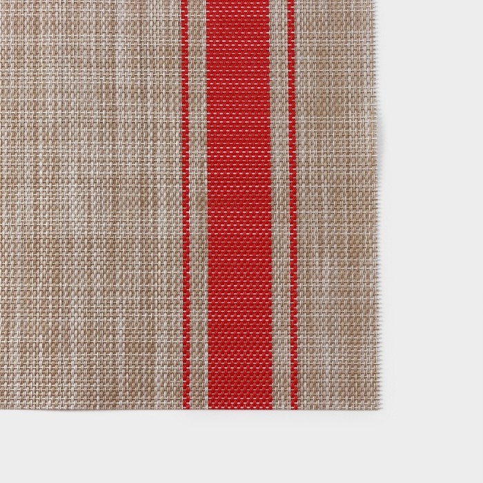 Салфетка сервировочная на стол &laquo;Две полосы&raquo;, 45&times;30 см, цвет красный