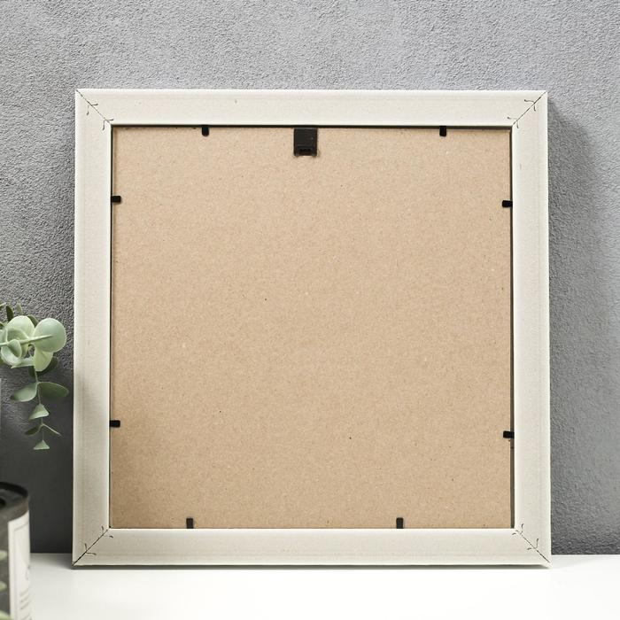 Фоторамка пластик 25х25 см, золото с белым