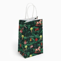 Пакет подарочный новогодний крафтовый «Новогодняя ёлочка», 12 х 21 х 9 см, Новый год Пакет подарочный новогодний крафтовый «Новогодняя ёлочка», 12 х 21 х 9 см, Новый год