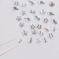 Стразы фигурные для декора &laquo;Ассорти&raquo;, цвет серебристый