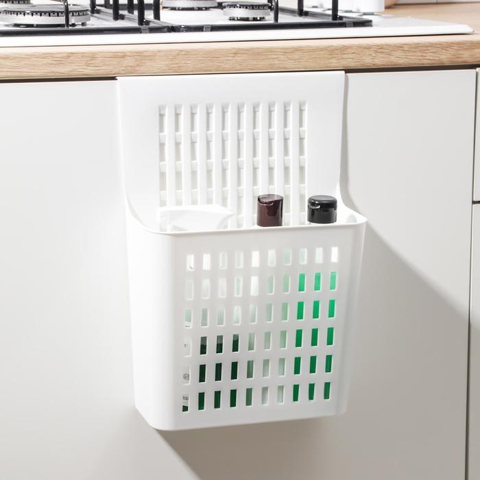 Корзина для хранения подвесная на дверцу IDEA, пластик, 25&times;13&times;36 см, белая
