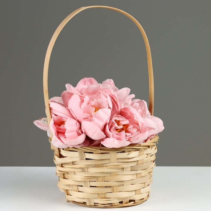 Корзина плетеная, D19 х 9,5 х 32см, бамбук Корзина плетеная, D19 х 9,5 х 32см, бамбук