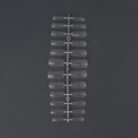 Гелевые типсы для наращивания ногтей, 240 шт, форма мягкий квадрат, полное матовое покрытие, в контейнере, цвет прозрачный