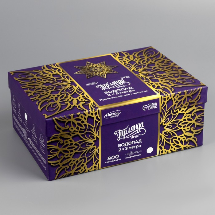 Гирлянда «Водопад» 2 × 3 м, IP44, УМС, прозрачная нить, 800 LED, свечение белое, 8 режимов, 220 В Гирлянда «Водопад» 2 × 3 м, IP44, УМС, прозрачная нить, 800 LED, свечение белое, 8 режимов, 220 В