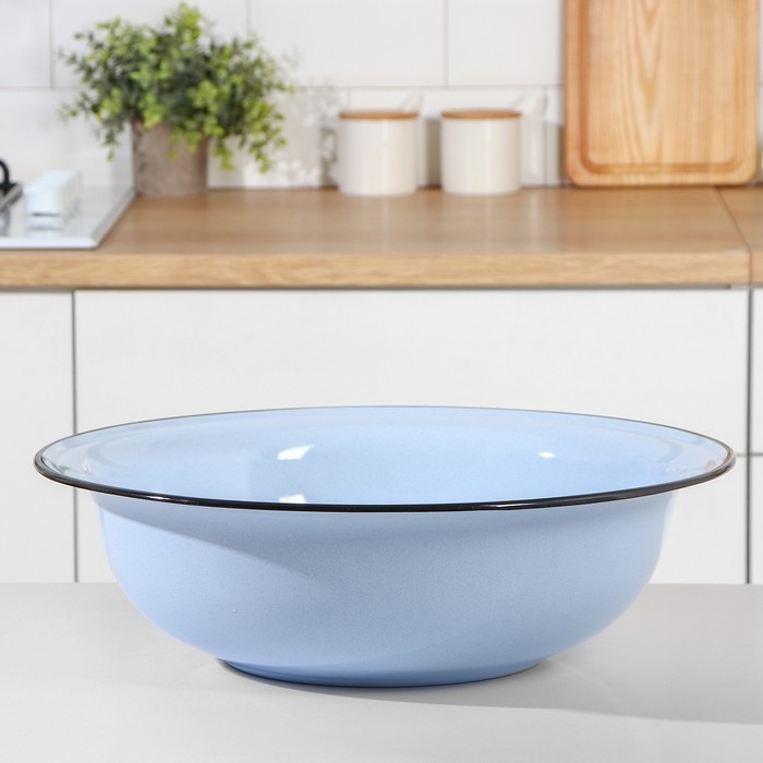 Таз эмалированный, 12 л, 46&times;13 см, индукция, цвет голубой