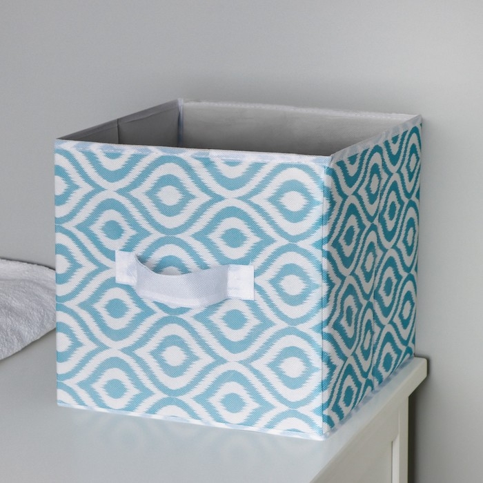 Короб для хранения Доляна &laquo;Лагуна&raquo;, 27&times;27&times;27 см, цвет бирюзовый