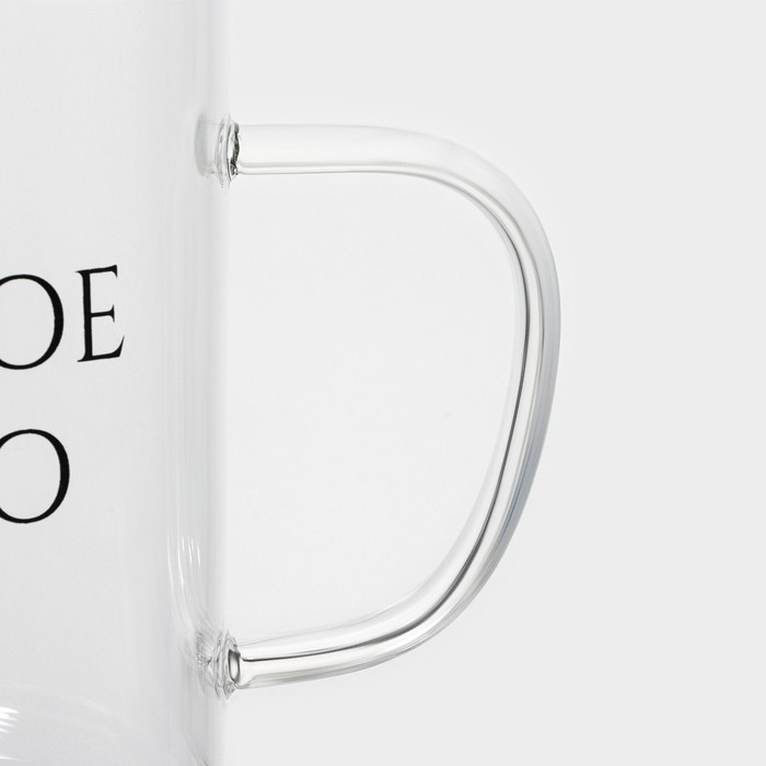 Кружка стеклянная Доляна &laquo;Доброе утро&raquo;, 400 мл, 12&times;8&times;10,5 см