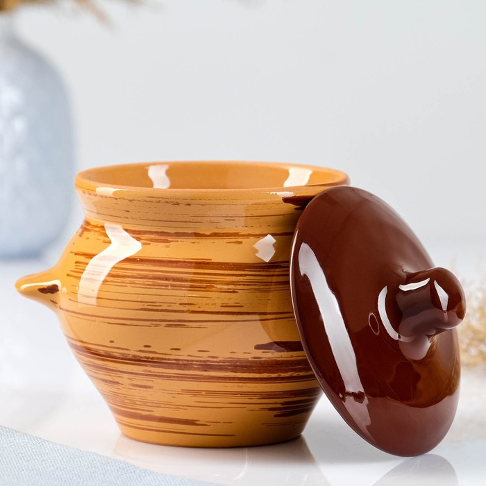 Набор горшков №5 с ручками 6х0,5л, оранжевая полоска Набор горшков №5 с ручками 6х0,5л, оранжевая полоска