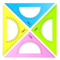 Треугольник c транспортиром 16 см Стамм Neon Cristal, 45°, пластиковый, прозрачный, неоновые цвета, европодвес, микс Треугольник c транспортиром 16 см Стамм Neon Cristal, 45°, пластиковый, прозрачный, неоновые цвета, европодвес, микс