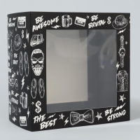 Коробка-фоторамка подарочная складная, упаковка, &laquo;Мужская&raquo;, 14 х 14 х 8 см