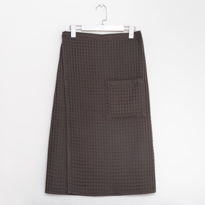 Килт вафельный банный Этель &laquo;Boho&raquo; 75х145 см, цвет светло-серый, 100% хлопок, 290 г/м2