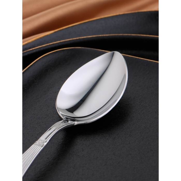 Ложка десертная из нержавеющей стали &laquo;Беркли&raquo;, длина 17,5 см, толщина 2,5 мм, цвет серебряный