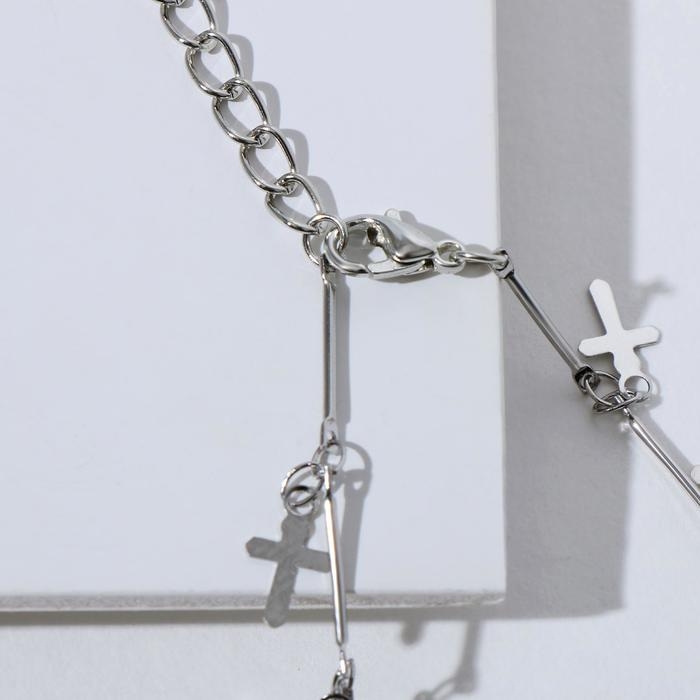 Чокер &laquo;Металлика&raquo; крестики, цвет серебро, L=30 см