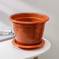 Горшок для цветов с поддоном &laquo;Виола&raquo;, 5 л, пластиковый, коричневый