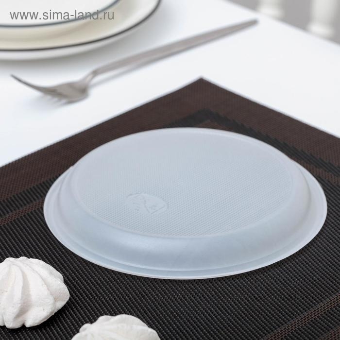 Набор пластиковых одноразовых тарелок, d=16,5 см, 10 шт, цвет белый Набор пластиковых одноразовых тарелок, d=16,5 см, 10 шт, цвет белый
