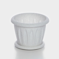 Горшок с поддоном «Фелиция», 400 мл, цвет мраморный Горшок с поддоном «Фелиция», 400 мл, цвет мраморный